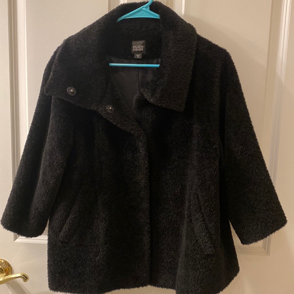 Eileen Fisher Black Swing Coat